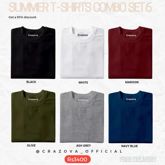 Pack of 6 Half Sleeve T-Shirt