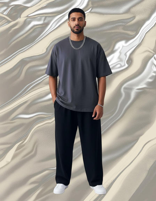 Unisex Plain Drop Shoulder T-Shirt & Trouser