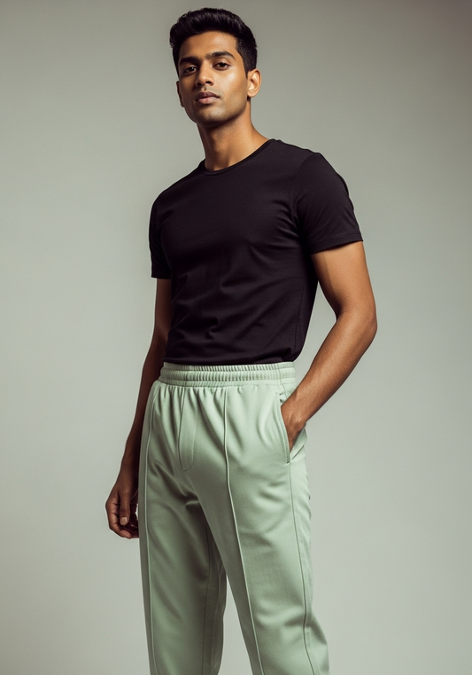 Mid Green Pleated Unisex Trouser